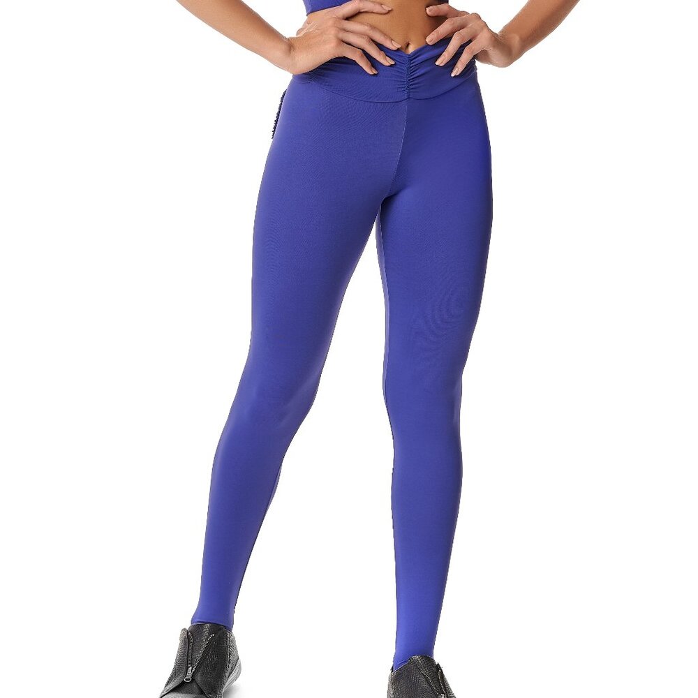 Blue Push-Up Scrunch Leggings – Ultra-Stretchy, Lightweight, and Non-See-Through